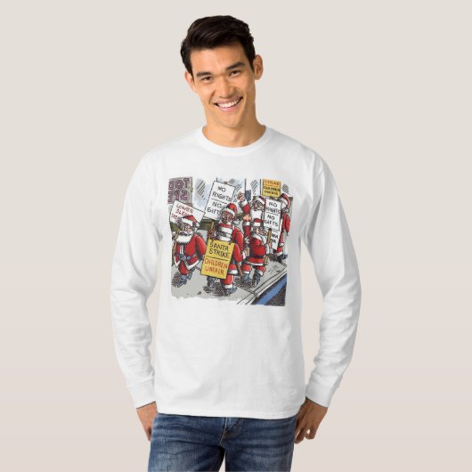 Santa Strike men white long sleeve shirt (Voorkant volledig)