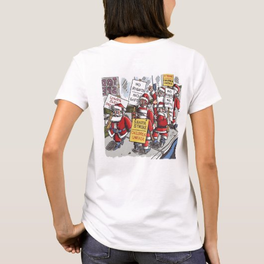 Santa Strike vrouwen wit T-shirt achterkant (Achterkant)