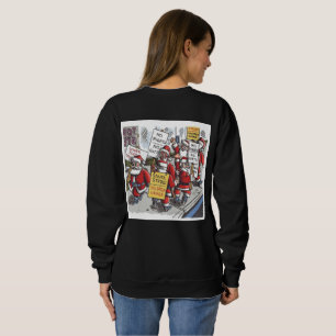 Santa Strike vrouwen zwarte sweatshirt achterkant