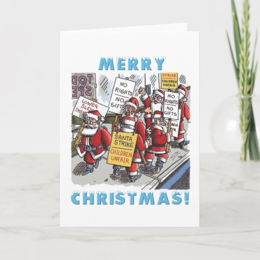 Santa Strike wenskaart Feestdagen Kaart (Voorkant)