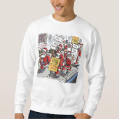 Santa Strike witte sweatshirt voor mannen (Voorkant)
