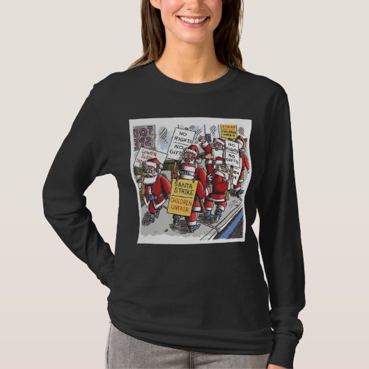 Santa Strike women black long sleeve shirt (Voorkant)