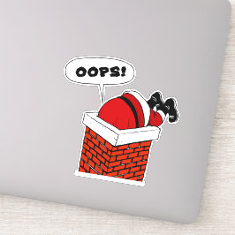 Santa Stuck in Chiminey Sticker