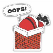 Santa Stuck in Chiminey Sticker (Voorkant)
