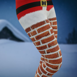 Santa Stuck in Chimney Funny Kerstfeestmaal Leggings