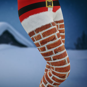 Santa Stuck in Chimney Funny Kerstfeestmaal Leggings