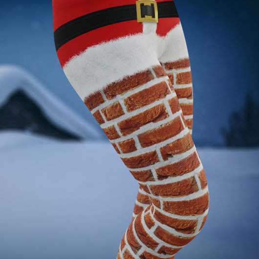 Santa Stuck in Chimney Funny Kerstfeestmaal Leggings
