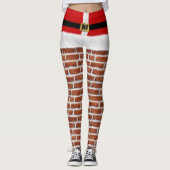 Santa Stuck in Chimney Funny Kerstfeestmaal Leggings (Voorkant)