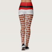 Santa Stuck in Chimney Funny Kerstfeestmaal Leggings (Achterkant)