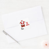 Santa Stuck in Chimney Ho Ho Oops. Vierkante Stick Sticker (Envelop)