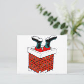 Santa Stuck in de schoorsteen Feestdagenkaart (Staand voorkant)