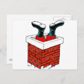 Santa Stuck in de schoorsteen Feestdagenkaart (Voorkant / Achterkant)