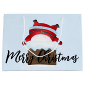 Santa Stuck in de schoorsteen Groot Cadeauzakje (Voorkant)