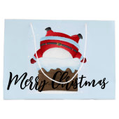 Santa Stuck in de schoorsteen Groot Cadeauzakje (Achterkant)