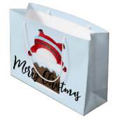 Santa Stuck in de schoorsteen Groot Cadeauzakje (Achterkant Gekanteld)