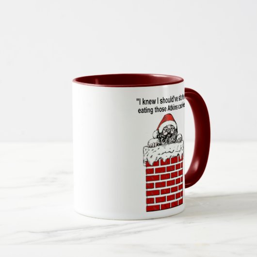 Santa Stuck in een schoorsteenMok Mok (Voorkant rechts)