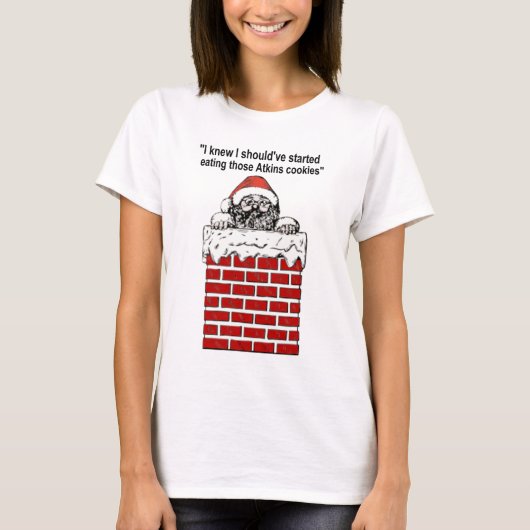Santa Stuck in een schoorsteenShirt T-shirt (Voorkant)