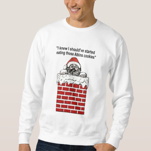 Santa Stuck in een schoorsteenShirt Trui (Voorkant)