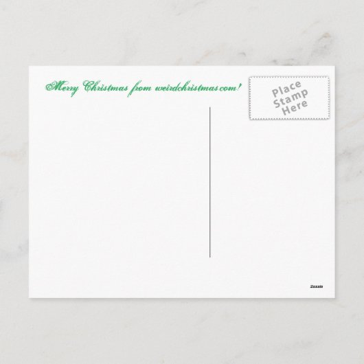 Santa Stuffing Naughty Boy in een zak Feestdagenkaart (Achterkant)