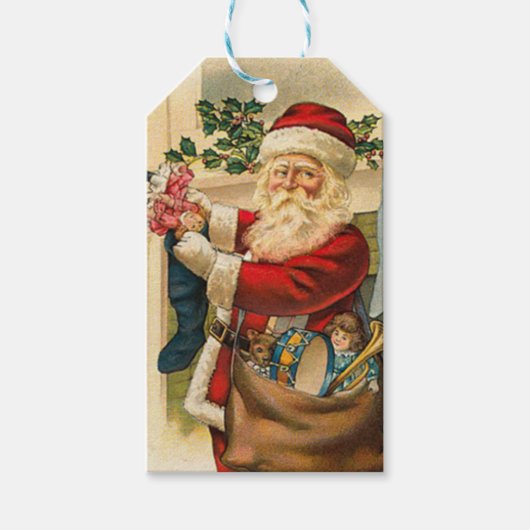  Santa Stuffs Kousen Kerstmis Cadeaulabel (Voorkant)