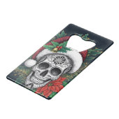 Santa Sugar Skull Creditkaart Flessenopener (Voorkant Gekanteld)