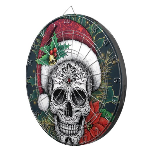 Santa Sugar Skull Dartbord (Voorkant Rechts)