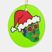 Santa Sugar Skull Keramisch Ornament (Links)
