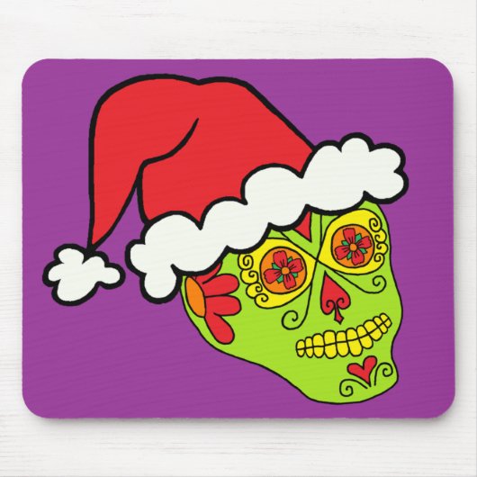 Santa Sugar Skull Muismat (Voorkant)