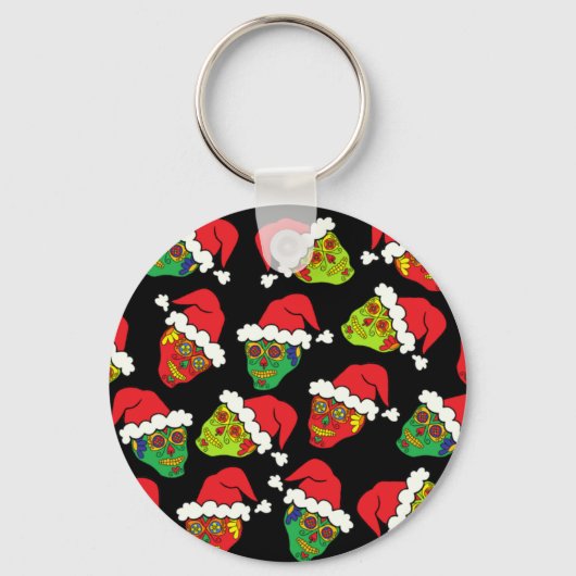 Santa Sugar Skull Sleutelhanger (Voorkant)