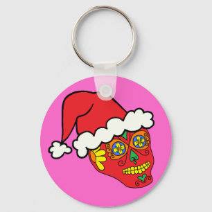 Santa Sugar Skull Sleutelhanger