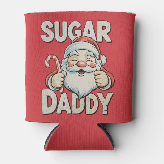 Santa Sugar Xmas Daddy Funny Christmas Candy Cane Blikjeskoeler (Voorkant)