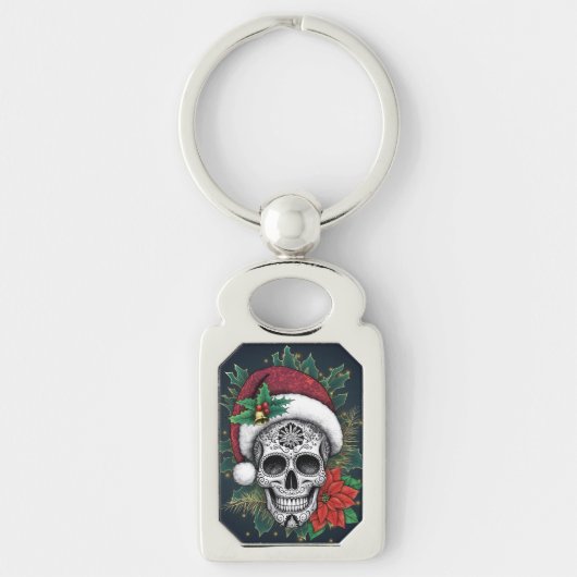 Santa Suiker Schedel Sleutelhanger (Voorkant)