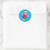 Santa Suit Cartoon Manatee Kerstmis Ronde Sticker (Tas)