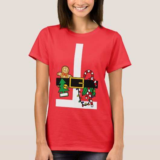 Santa Suit Costume Funny Kerstmis T-shirt (Voorkant)