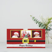 Santa Suit-fotokaart Feestdagenkaart (Staand voorkant)