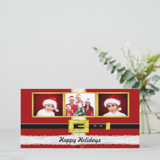 Santa Suit-fotokaart Feestdagenkaart (Staand voorkant)