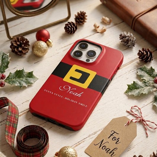 Santa Suit Holiday — Personalized Name Edition iPhone Hoesje