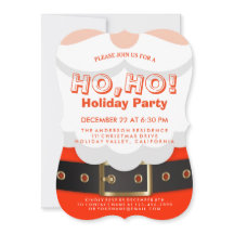 Santa Suit Kerstmis Ho, Ho, Vakantispartij nodigt 