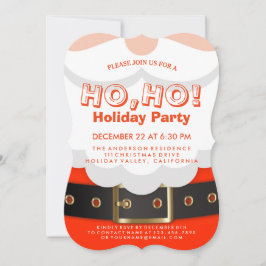 Santa Suit Kerstmis Ho, Ho, Vakantispartij nodigt  Kaart