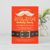 Santa Suit Kerstmis Ho, Ho, Vakantispartij nodigt  Kaart (Staand voorkant)