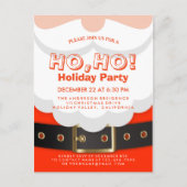 Santa Suit Kerstmis Ho, Ho, Vakantispartij nodigt Uitnodiging Briefkaart (Voorkant)