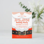 Santa Suit Kerstmis Ho, Ho, Vakantispartij nodigt  Uitnodiging Briefkaart (Staand voorkant)