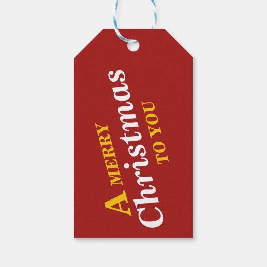 Santa Suit Merry Christmas Gift Labels Cadeaulabel (Achterkant)