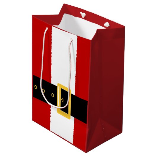 Santa Suit met Kerstmis Med GB Medium Cadeauzakje (Voorkant Gekanteld)
