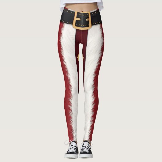 Santa Suit Striped Leggings – Modern Christmas  (Voorkant)