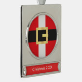 Santa Suit Verzilverd Banner Ornament (Rechts)