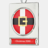 Santa Suit Verzilverd Banner Ornament (Links)