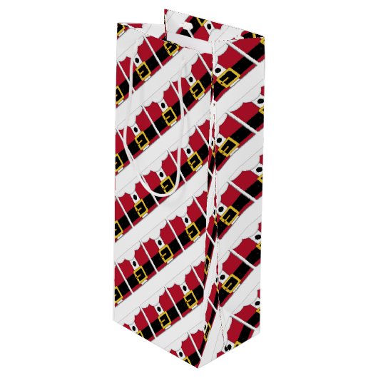 Santa Suit Wijn Cadeautas (Voorkant Gekanteld)