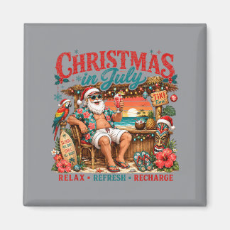 Santa Summer Holiday Relax Refresh Recharge Mom Magneet