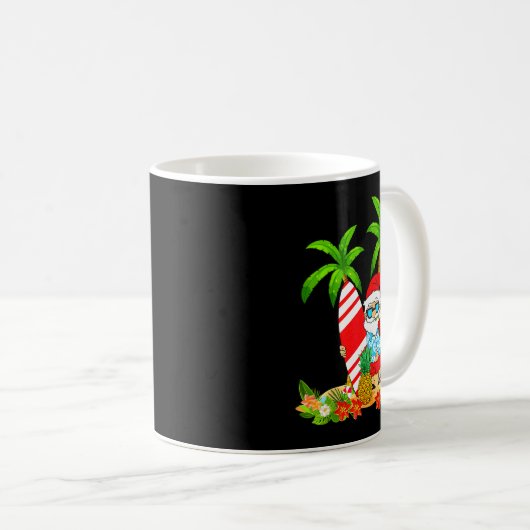 Santa Summer Surfing Christmas In July Beach Vacat Koffiemok (Voorkant rechts)